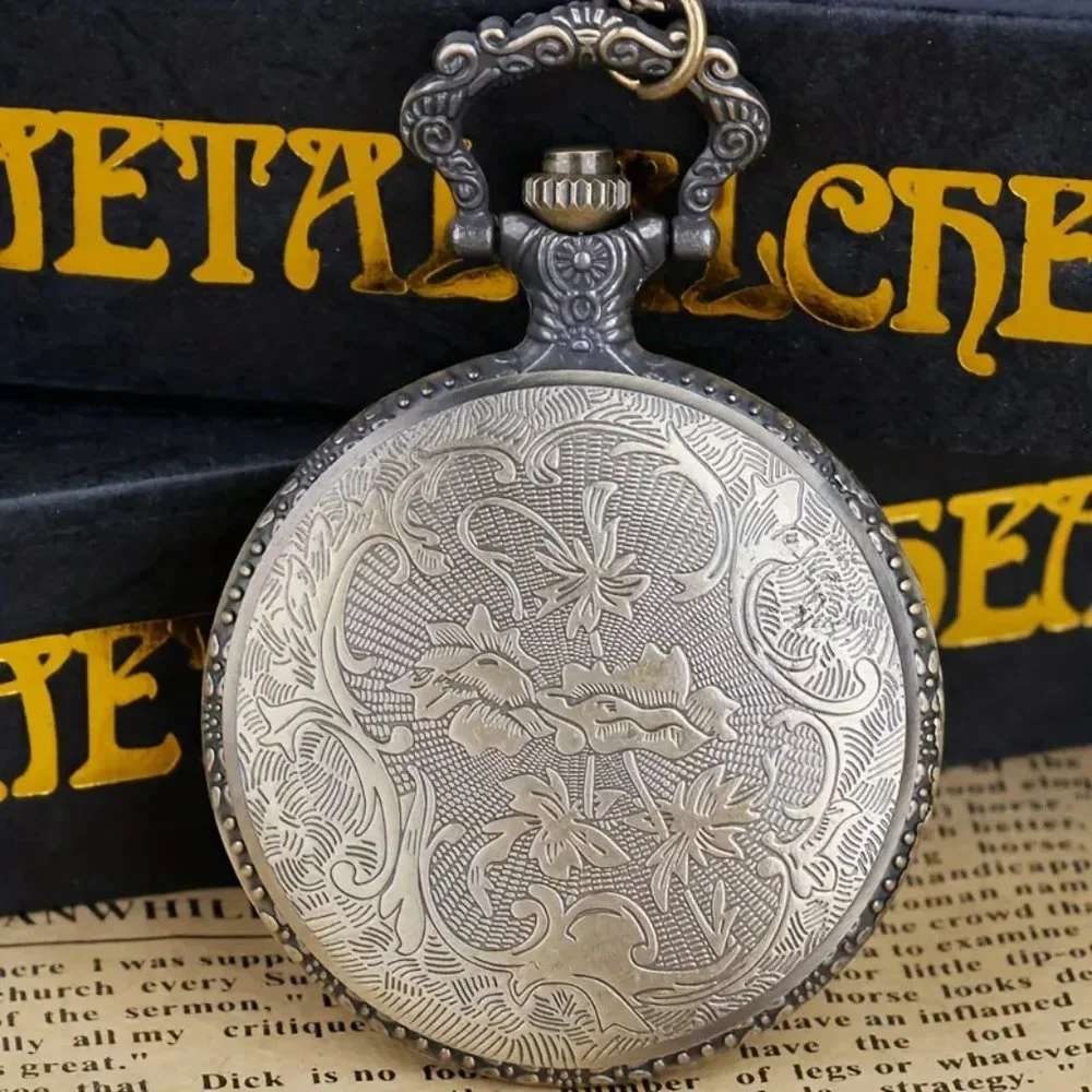 Fokker Dr.I Plane Antique Bronze Pocket Watch with Chain Necklace Unique